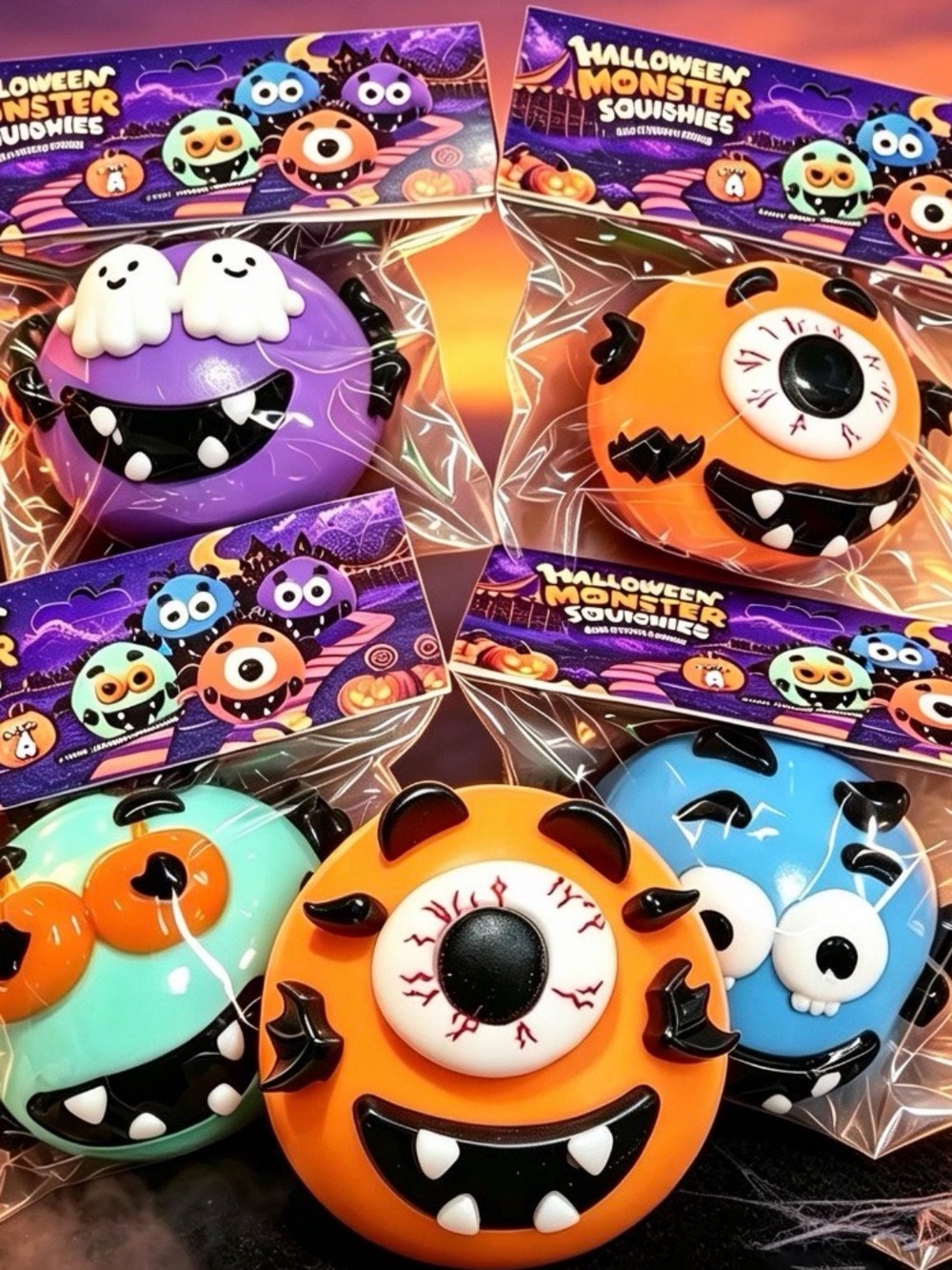 Halloween Monster DIY face Smushers style Squishies